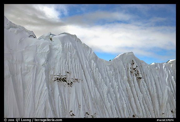 Aerial view of flutted wall, University Range. Wrangell-St Elias National Park (color)