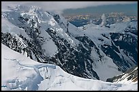 Aerial view of glaciated peak, University Range. Wrangell-St Elias National Park, Alaska, USA. (color)