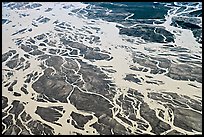 Aerial view of river braids. Wrangell-St Elias National Park, Alaska, USA. (color)