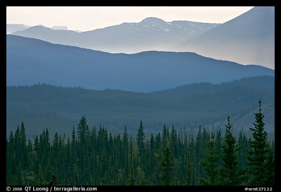 Distant mountain ridges. Wrangell-St Elias National Park, Alaska, USA.