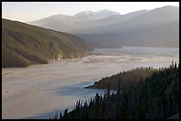 Chitina River and Chugach Mountains, late afternoon. Wrangell-St Elias National Park, Alaska, USA. (color)