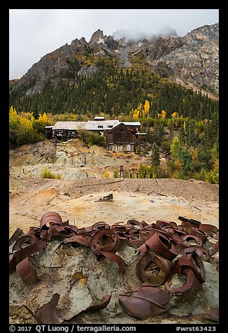 Rusted barels and mill. Wrangell-St Elias National Park (color)