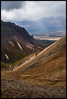 Tundra and volcanic spires, Skookum Volcano. Wrangell-St Elias National Park ( color)
