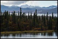 Rock Lake and Wrangell mountains. Wrangell-St Elias National Park ( color)