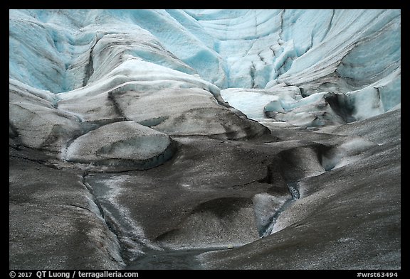 Sculptured ice, Root Glacier. Wrangell-St Elias National Park (color)