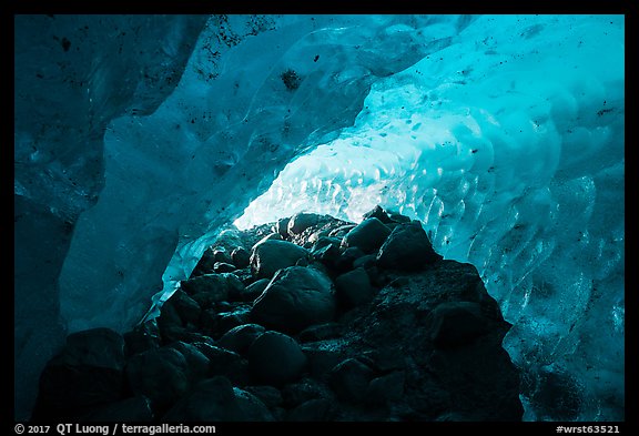 Ice cave below Root Glacier. Wrangell-St Elias National Park, Alaska, USA.