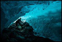Mountaineer in ice cave. Wrangell-St Elias National Park ( color)