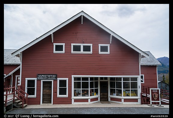 Kennecott post office reconverted into visitor center. Wrangell-St Elias National Park, Alaska, USA.