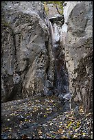 Waterfall in alcove. Wrangell-St Elias National Park ( color)