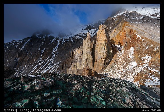 Pinnacles below Bonanza Peak. Wrangell-St Elias National Park, Alaska, USA.