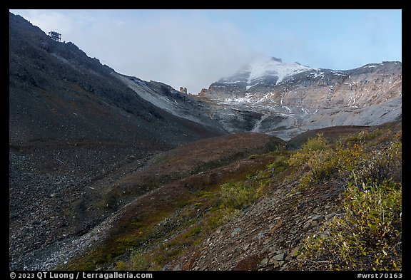 Bonanza Mining Camp and Bonanza Peak. Wrangell-St Elias National Park (color)
