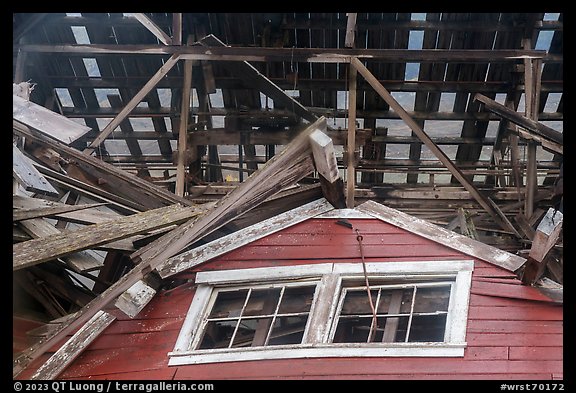 Collapsed building, Kennicott. Wrangell-St Elias National Park, Alaska, USA.