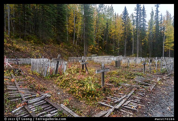 Kennecott cemetery. Wrangell-St Elias National Park, Alaska, USA.