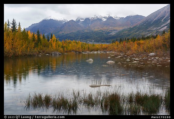 Pond, Kennicott, and Bonanza Ridge. Wrangell-St Elias National Park, Alaska, USA.
