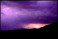 Lightning thunderstorm. Big Bend National Park, Texas, USA.