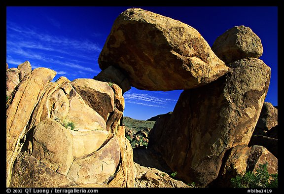 Balanced rock in Grapevine mountains. Big Bend National Park