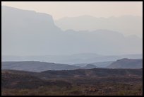 Ridges of Sierra Del Carmen mountains, morning. Big Bend National Park ( color)