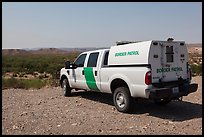 Border Patrol truck. Big Bend National Park, Texas, USA. (color)