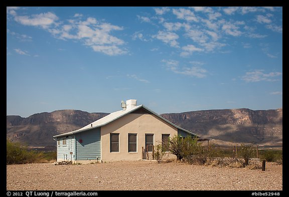 Castolon house and Sierra Ponce Mountains. Big Bend National Park (color)