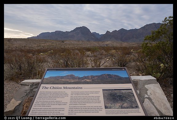 Chisos Mountains interpretive sign (2015). Big Bend National Park (color)
