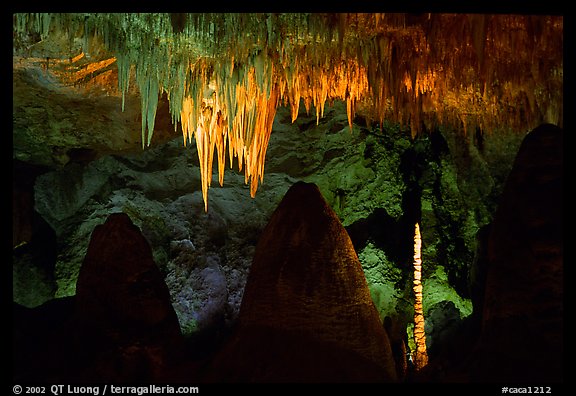 Stalactites in Big Room. Carlsbad Caverns National Park