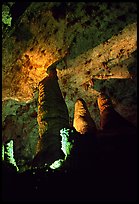 Hall of Giants with six stories tall formations. Carlsbad Caverns National Park, New Mexico, USA. (color)