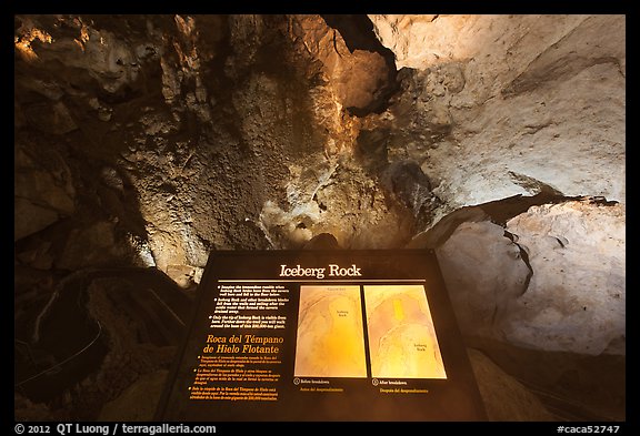 Interpretive sign, Iceberg Rock. Carlsbad Caverns National Park, New Mexico, USA.