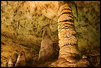 Giant Dome column in Hall of Giants. Carlsbad Caverns National Park, New Mexico, USA. (color)