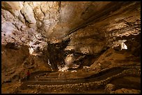 Visitor Looking, natural entrance route. Carlsbad Caverns National Park ( color)