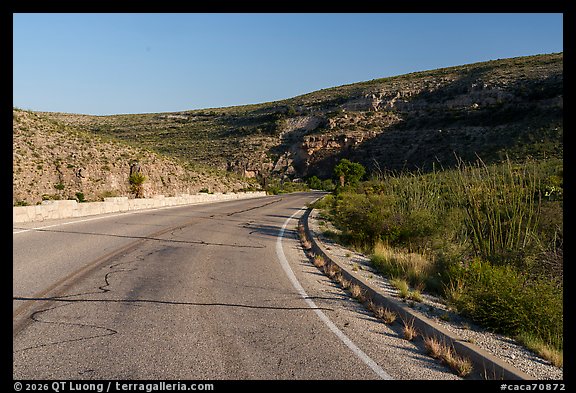 Carlsbad Caverns Highway and limestone cliffs. Carlsbad Caverns National Park (color)