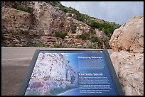 Tilted limestone and sandstone layers interpretive sign. Carlsbad Caverns National Park ( color)