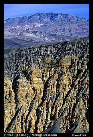 Ubehebe Crater walls and mountains. Death Valley National Park (color)