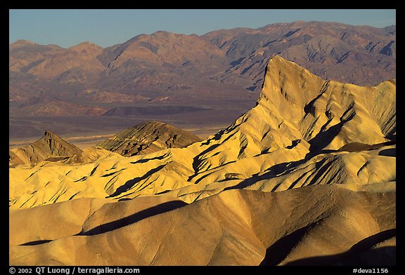 Manly beacon, Zabriskie point, sunrise. Death Valley National Park (color)