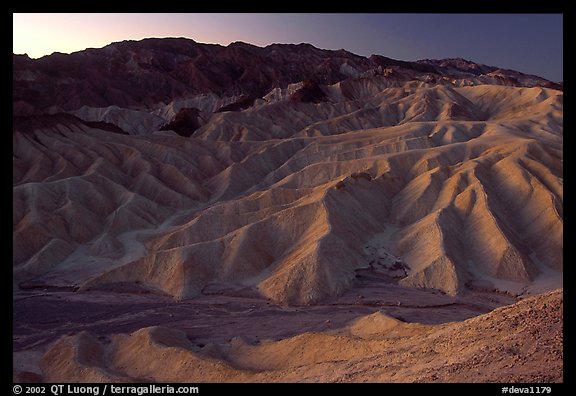 Zabriskie point at dusk. Death Valley National Park (color)