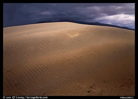 Dunes under rare stormy sky. Death Valley National Park, California, USA.