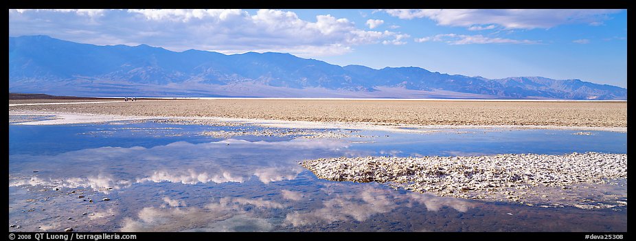Reflections in shallow pond, Badwater. Death Valley National Park (color)