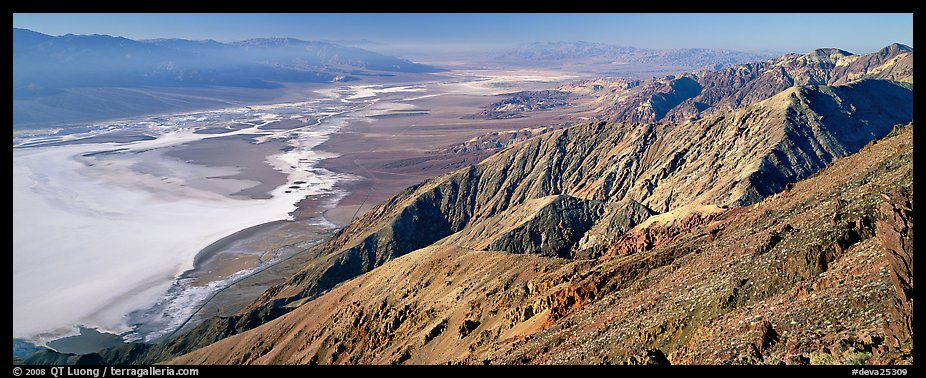 Saltpan and Death Valley from Dante's View. Death Valley National Park (color)