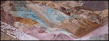 Multicolored rocks, artist's palette. Death Valley National Park (Panoramic color)