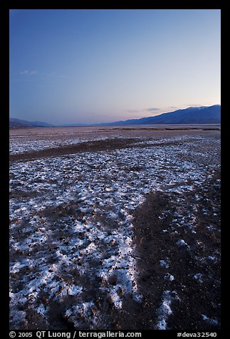 Saltine formations on Valley floor, dusk. Death Valley National Park (color)