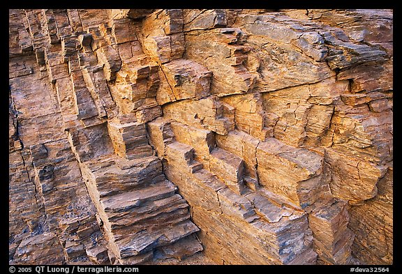 Polyedral rock patterns, Mosaic canyon. Death Valley National Park (color)