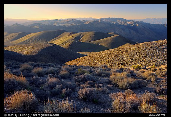 Tucki Mountains from Aguereberry point, late afternoon. Death Valley National Park (color)
