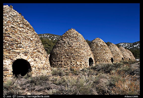 Wildrose charcoal kilns, considered to be the best surviving examples found in the western states. Death Valley National Park (color)