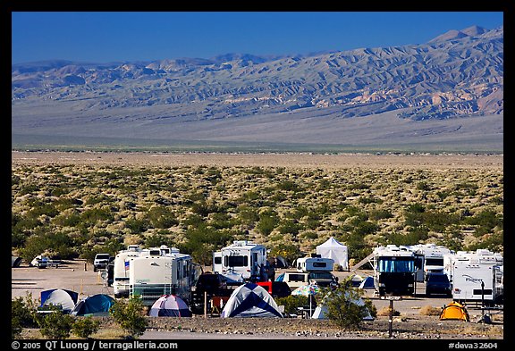 Campground and RVs at Furnace creek. Death Valley National Park (color)