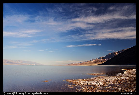 Valley and Lake at Badwater, early morning. Death Valley National Park (color)