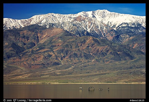 Telescope Peak, rare Manly Lake with dragon. Death Valley National Park (color)