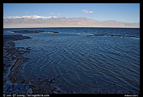 Flooded Badwater basin, early morning. Death Valley National Park (color)