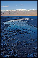 Salt pool and Panamint range, early morning. Death Valley National Park, California, USA. (color)