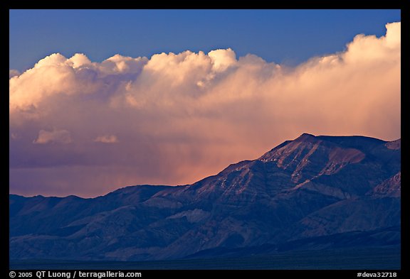 Clouds and mountains at sunset. Death Valley National Park (color)