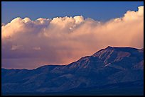 Clouds and mountains at sunset. Death Valley National Park, California, USA. (color)