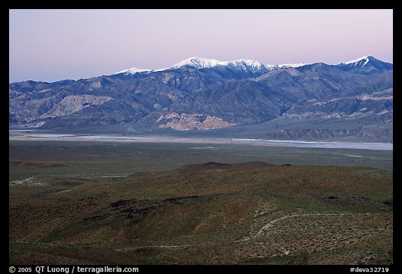 Panamint Valley and Panamint Range, dusk. Death Valley National Park (color)